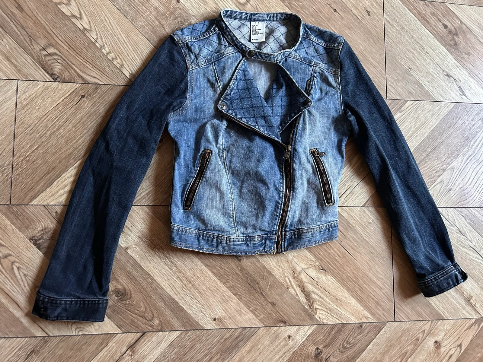 Perfecto style / bi-material denim jacket H&M – photo 4